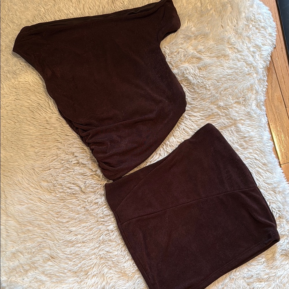 SHEIN Brown Pencil Skirt Set for Cocktail Nights